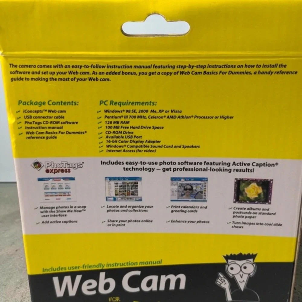 Y2K 2009‎ Web Cam for Dummies Sealed New Retro Tech PC Camera 49052-DM iConcepts